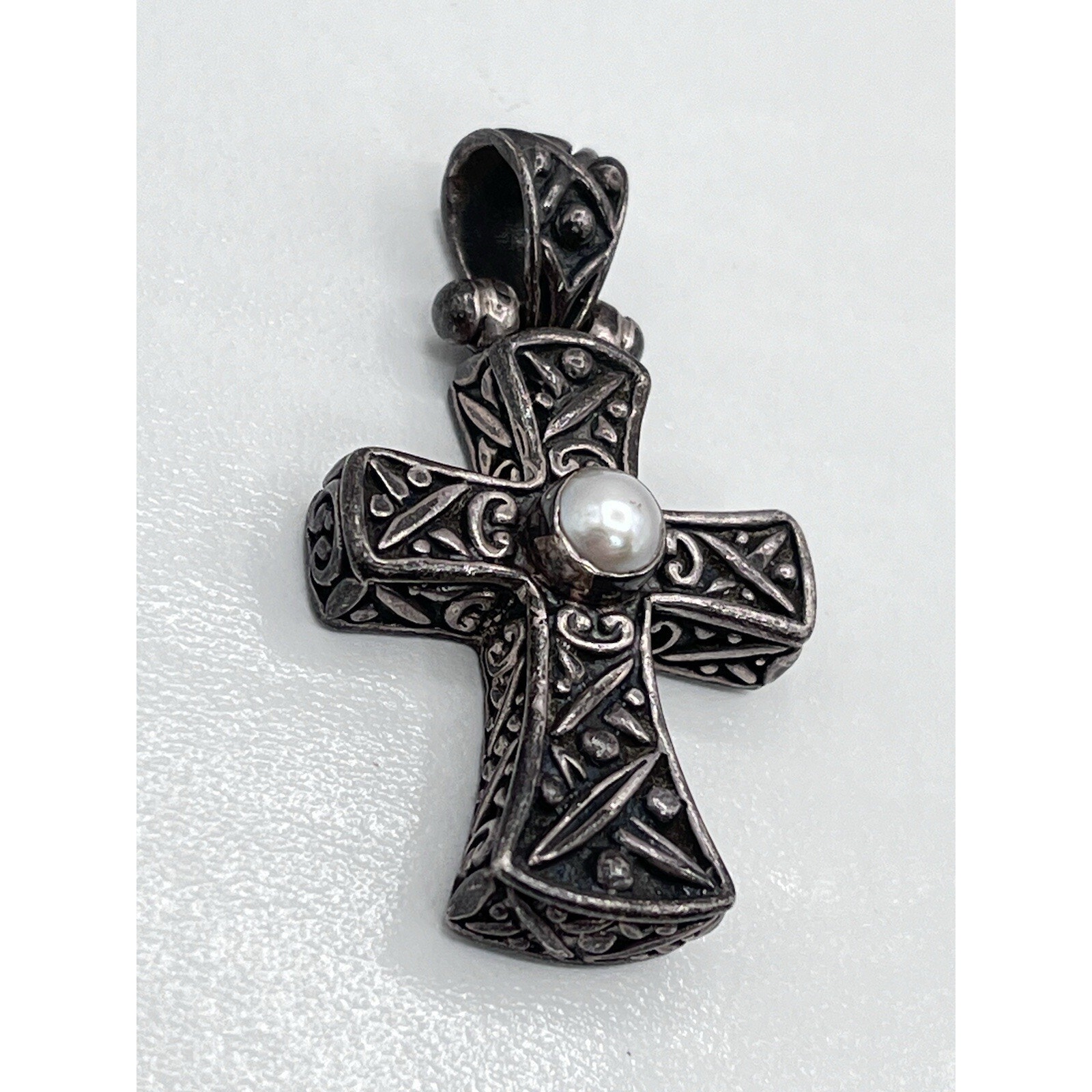 Sterling Silver 925 Vintage Effy Designer Religious Cross Crucifix Pendant Rare